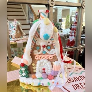 New Gingerbread House Sugared Pastel Candy Accents Tree Ornament ~ Sooooo CUTE!